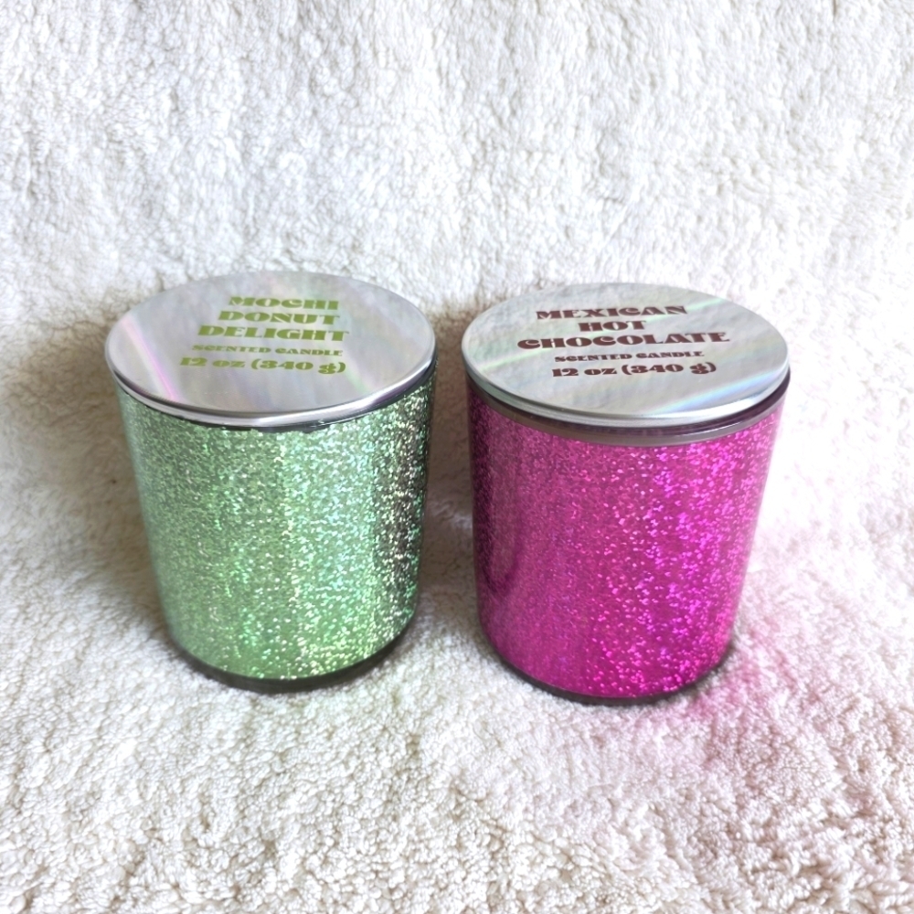 New Room Essential Lidded Glitter Christmas edition 2024 Jar Candle bundle 12 oz
